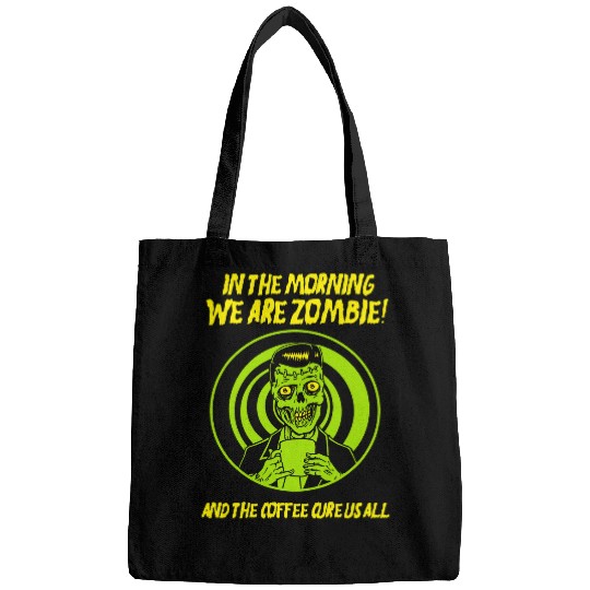 Coffee Fun Horror Art Zombie Coffee Cup Psychobilly Punk Art Bags