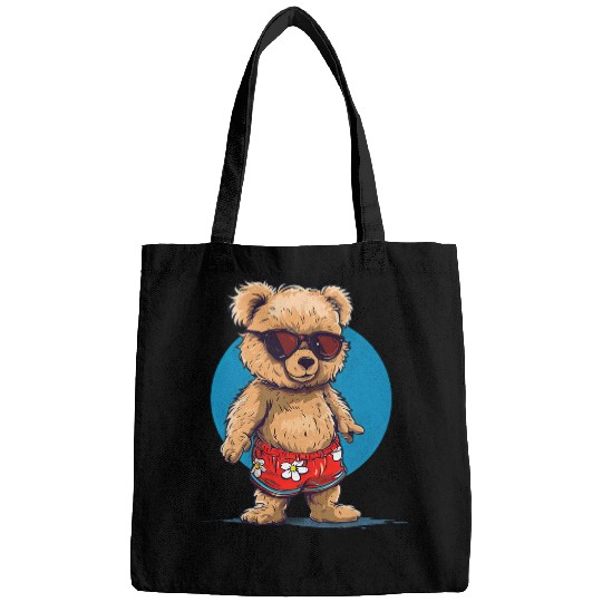 Bear Pet Cool Fun Teddy Bear in swimming trunks and Sunglasses Bags
