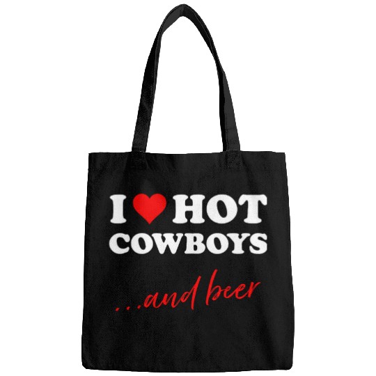Beer Fun I Love Hot Cowboys And Beer 2Funny Western Rodeo Cowboy Bags