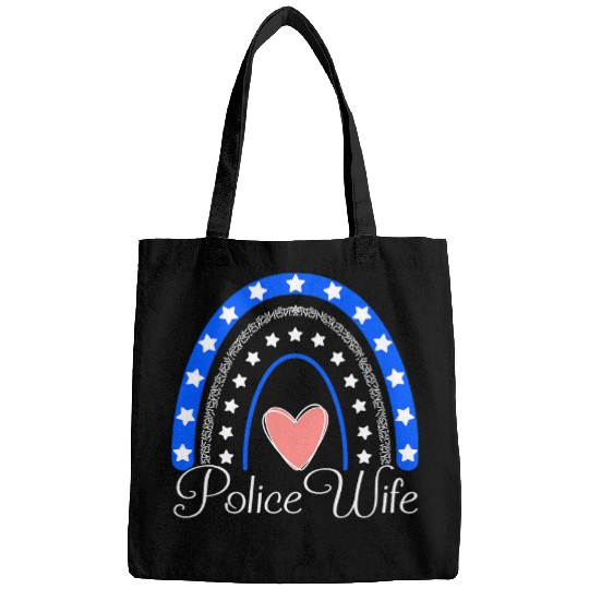 Police Job Wife Boho Rainbow Funny Police Wife Bags