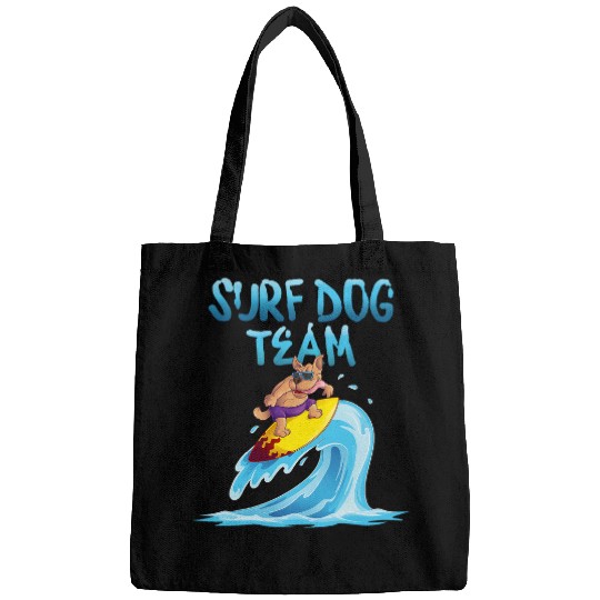 Funny Surf Dog Team Cool Hawaiian Beach Animal Surfer Gift Bags
