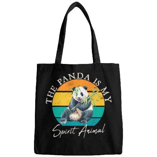 Panda Pet Is My Spirit Animal Panda Bamboo Watercolor Art Bags