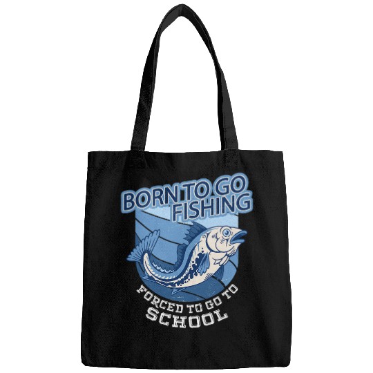 Funny Born To Go Fishing Bass Fish Fisherman Boys Kids 12 Bags