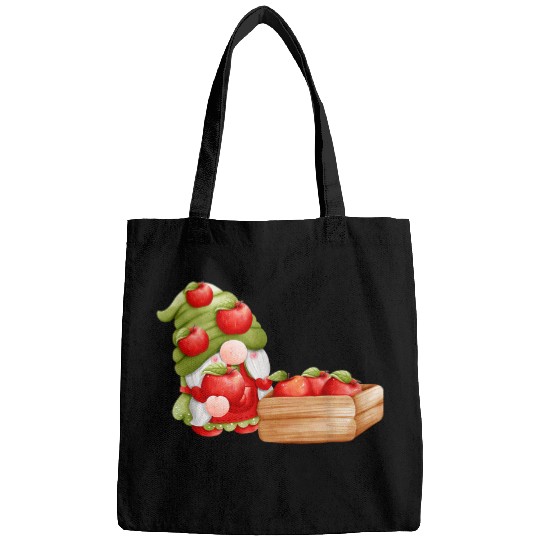 Cute Apple Lover Garden Gnome Fall Autumn Apple Picking Bags
