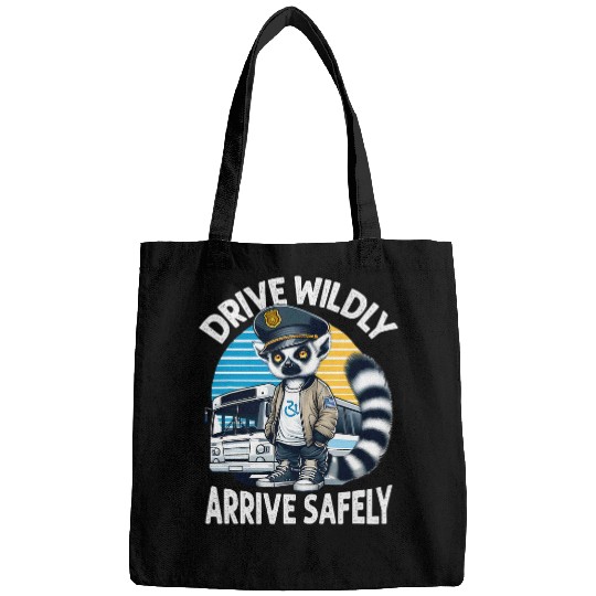 Lemur Pet Drive Wildly Arrive Safely Bus Journey Lemur Bus Driver Bags