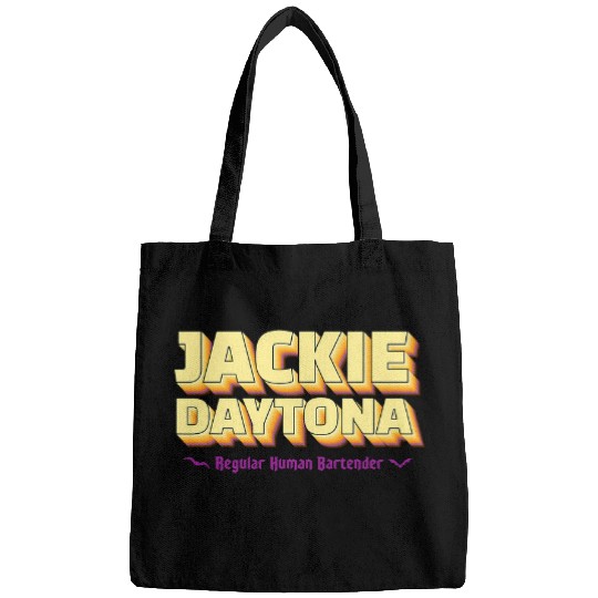 Bartender Job Jackie Daytona Regular Human Bartender Retro Logo Design Bags