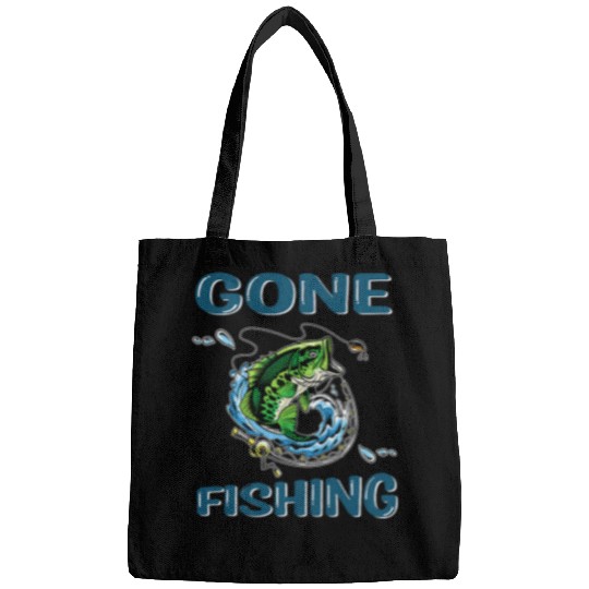 Funny Gone Fishings Bass Fish Kid Boy Men Women Toddler 9 Bags