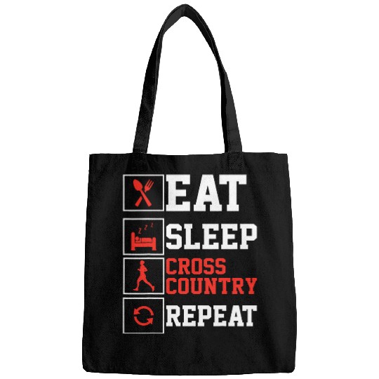 Eat sleep cross country repeat Distance Runner Cross Country 9 Bags