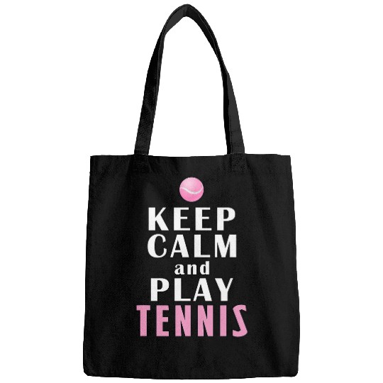 Keep Calm And Play Tennis Girl Funny Bags