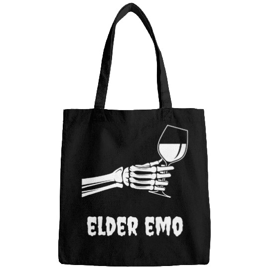 Wines Fun Elder Emo Funny Goth Skeletons Halloween Wines Drinking Bags