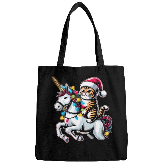 Christmas Lights Thai Cat Riding Unicorn Bags