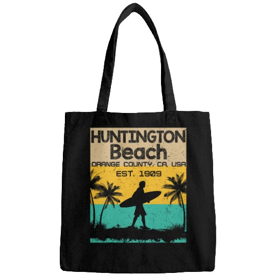 Huntington Beach Surf City Distressed vintages Novelty Bags