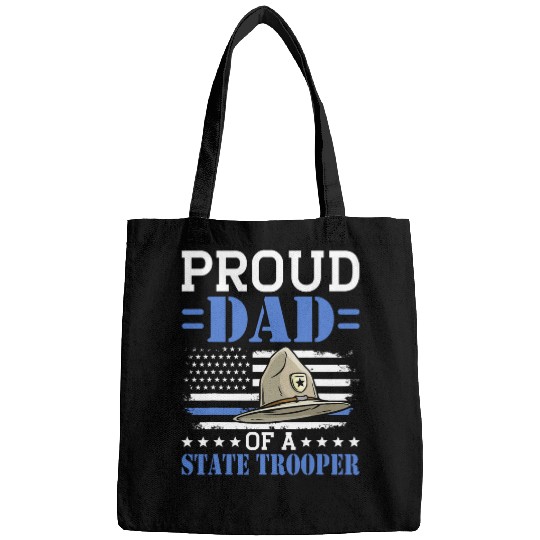 Police Job Proud Dad Of A State Trooper Police Officer Graduation Bags