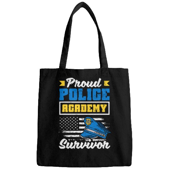 Police Job Proud Police Academy Survivor Funny Graduation Bags