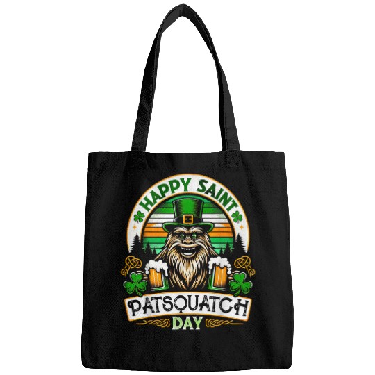 Beer Fun St Patrick s Day Sasquatch Irish bigfoots Green Beer Bags