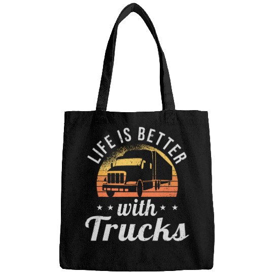 Life Is Better With Trucks Truck Driver Transporter Trucker 1 Bags