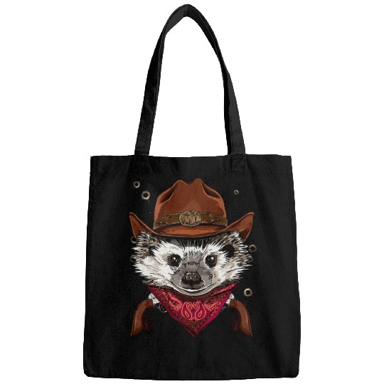 Hedgehog Pet Western Cowboy Hedgehog Country Music Rodeo Howdy Animal Bags
