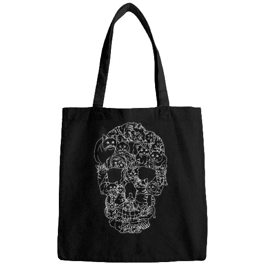 Cat Skull Kitty Skeletons Cats Halloween Skulls Tattoo Bags