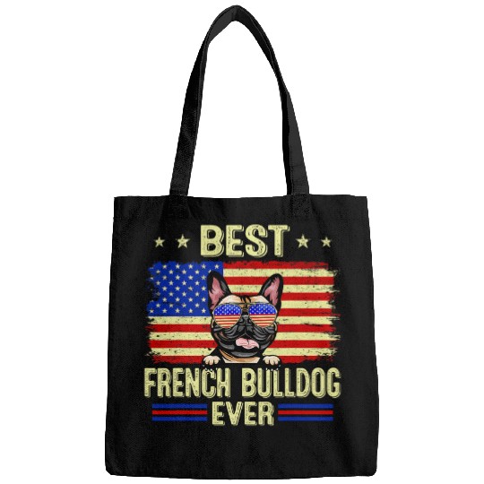 Cool bests French Bulldog Ever USA Flag 4th Of July Bags