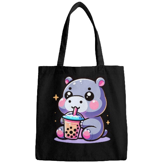 Hippo Pet Kawaii Hippo Anime Boba Tea Bubble Milk Tea Kids Bags