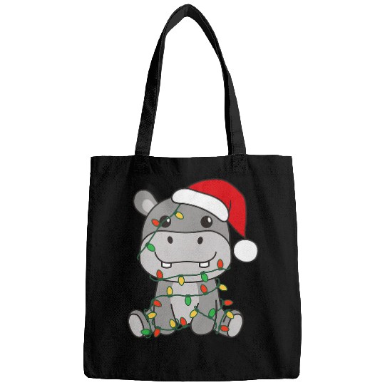 Hippo Pet Merry Christmas Winter Hippos Christmas 1 Bags