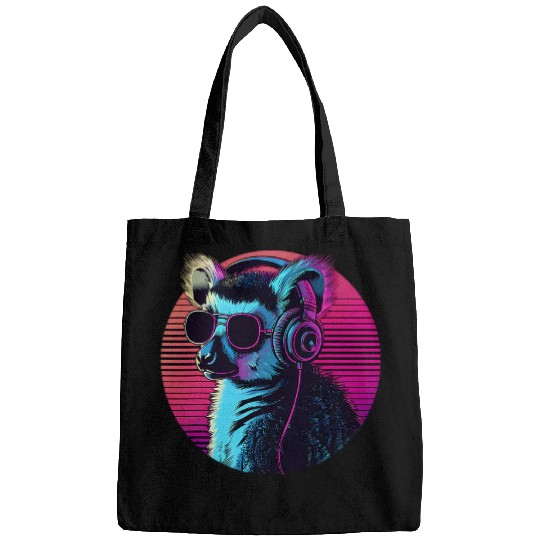 Lemur Pet DJ Lemur Beatmaker EDM Music Headphones Techno Lemur Lover Bags