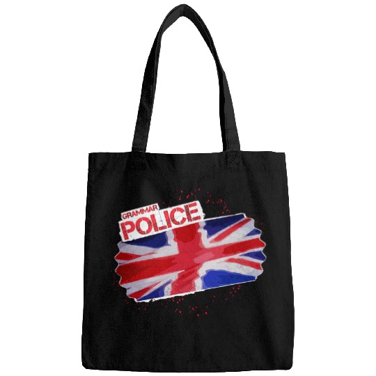 Police Job 70s 80s Rock Inspired Grammar Police Flag Bags