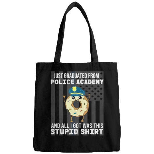 Police Job Academy Graduation Funny Donut Quote Officer Graduate Bags