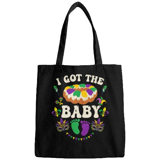 I Got The Baby Pregnancy Announcement Funny Mardi Gras 1 Bags
