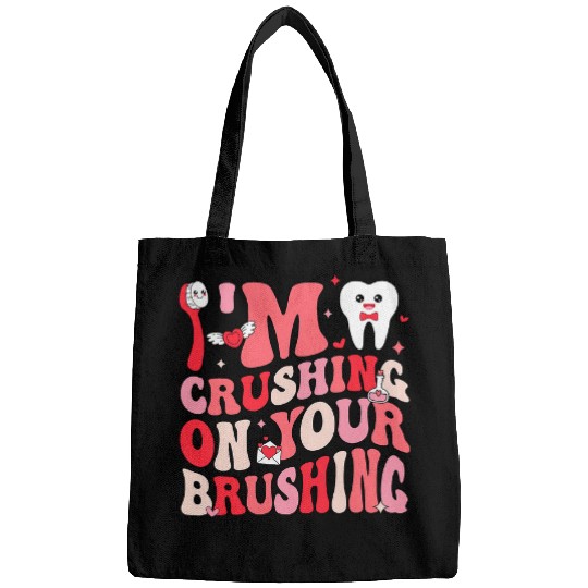 Im Crushing On Your Brushing Dental dentists Valentines Day Bags
