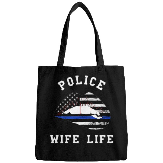 Police Job Proud Police Wife Officer Lips American Bags