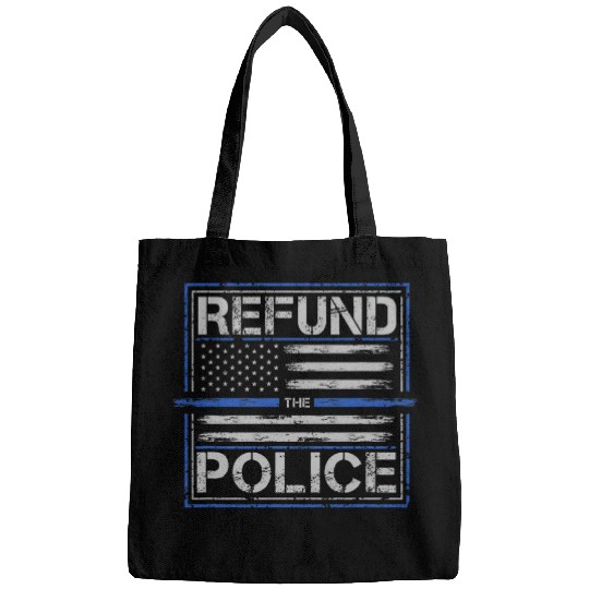 Police Job ReFund the Police Patriotic USA American Flag Bags