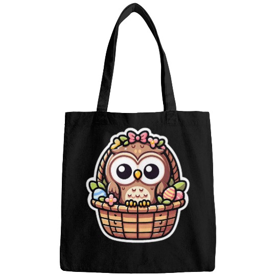 Owl Pet in Easter Basket Spring Owlet Easter Egg Hunt Bags