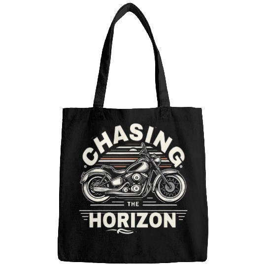 Chasing The Horizon Motorcycle Funny Graphic Tees Bags
