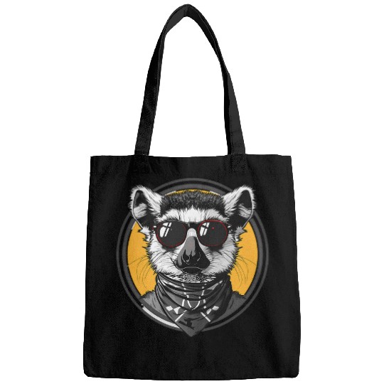 Lemur Pet Madagascar Monkey Motif Portrait Sunglasses Artwork Bags