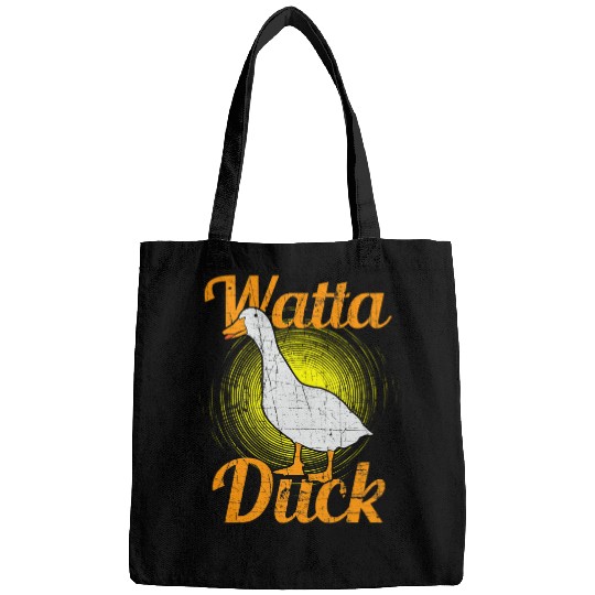 Duck Pet Design Watta Duck Funny Bird Lover Distressed Bags