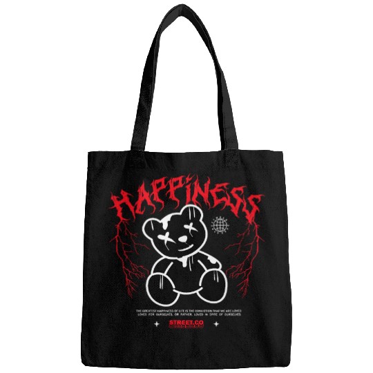 Bear Pet Gothic Happiness Sad Teddy Bear Streetwear Design Bags