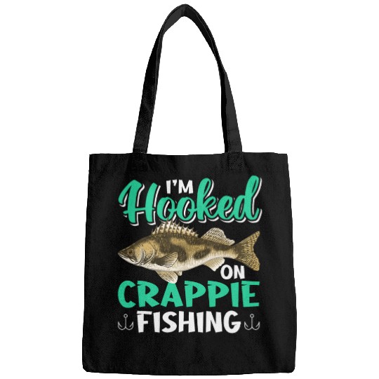 Crappie Fishing Hooked Freshwater Fish Hook Fisherman Dad Bags