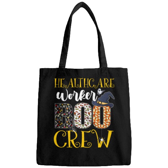 healthcares Worker Boo Crew Halloween nurses Boo ghosts Spider Bags
