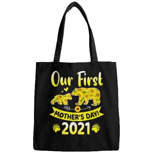 Bear Pet Our First Mother s Day Bear Sunflower Floral Bags