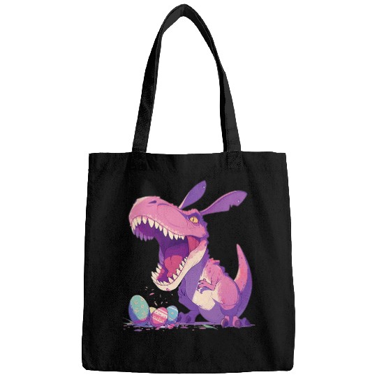 Colorful Easter Eggs Hunt 2024 TRexs With Bunny Ears Dinosaur Bags