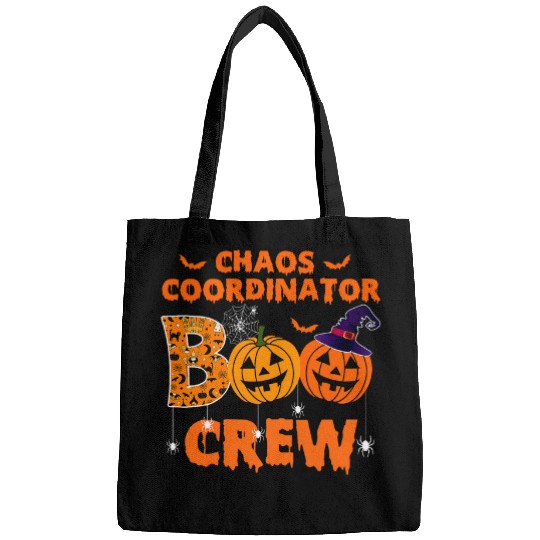 Chaos Coordinator Boo Crew Pumpkin Funny Halloween Spider Bags