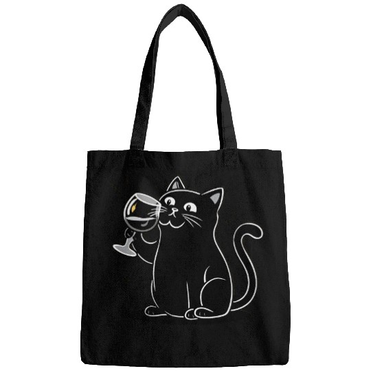 Wines Fun Sip Meow Hiss Cat Wines Lovers Housewarming Bags
