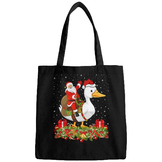 Duck Pet Bird Lover Santa Riding Christmas 069 Bags