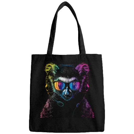 Lemur Pet DJ Lemur Music Headphones Beatmaker Techno EDM Lemur Lover Bags