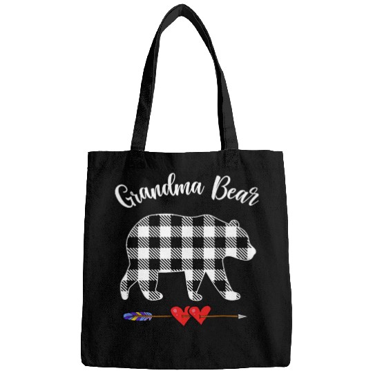Bear Pet Grandma Bear Women Red Plaid Christmas Pajama Family Mom Bags