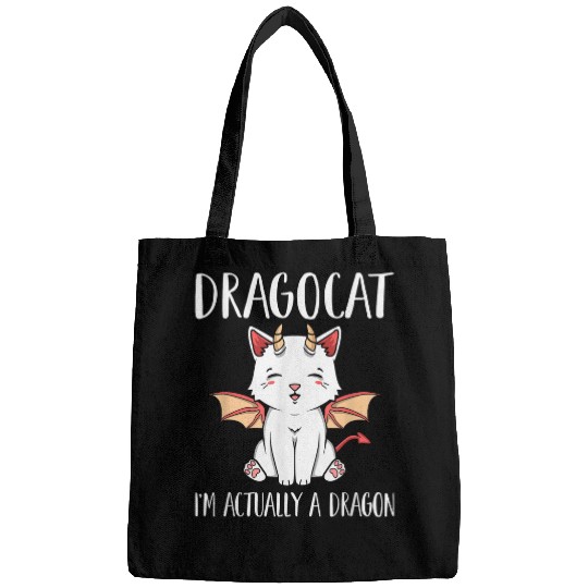 Dragon Pet Dragocat I m Actually A Dragon Funny Japanese Cat Graphic Bags
