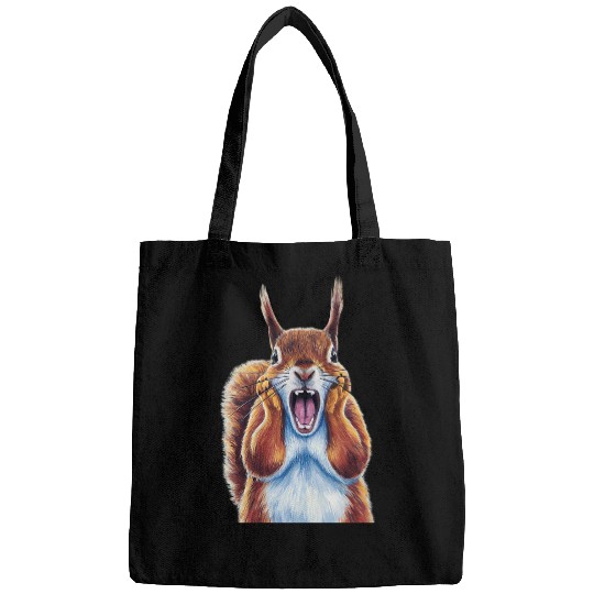 Squirrel Pet Expressionist Scream Squirrel Lovers Artistic 1 Bags