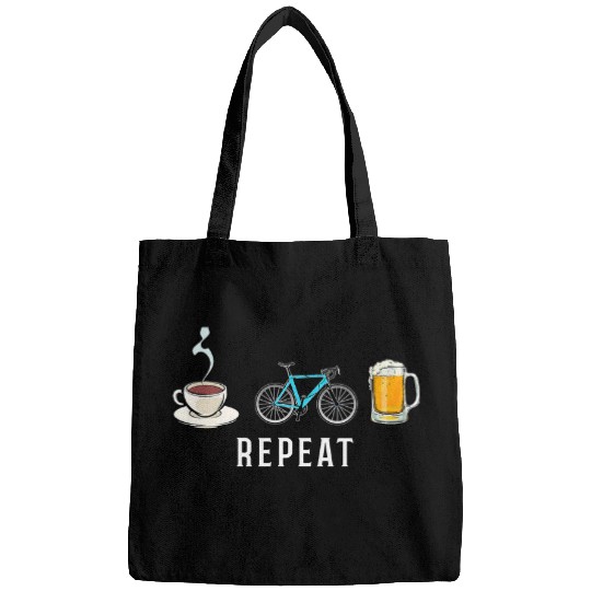 Beer Fun Biking Coffee Go Cycling Beer Repeat Funny Biker Cyclists Bags