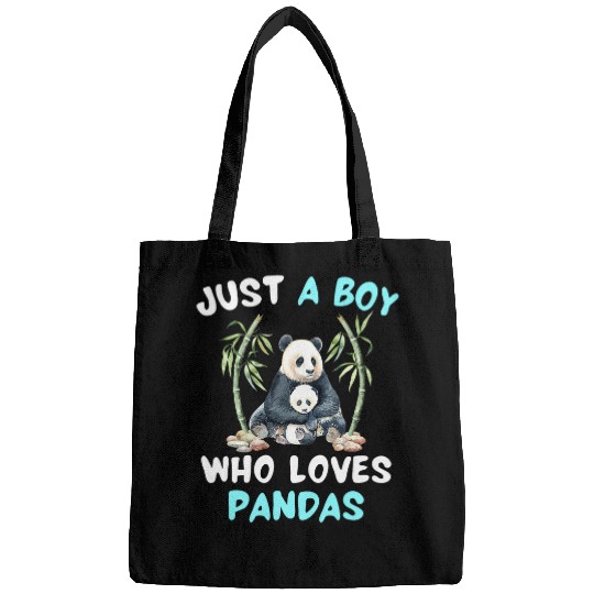 Panda Pet Just A Boy Who Loves Pandas Cute Panda Boys Men Bags